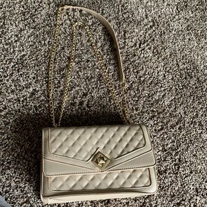 Cream cross body purse